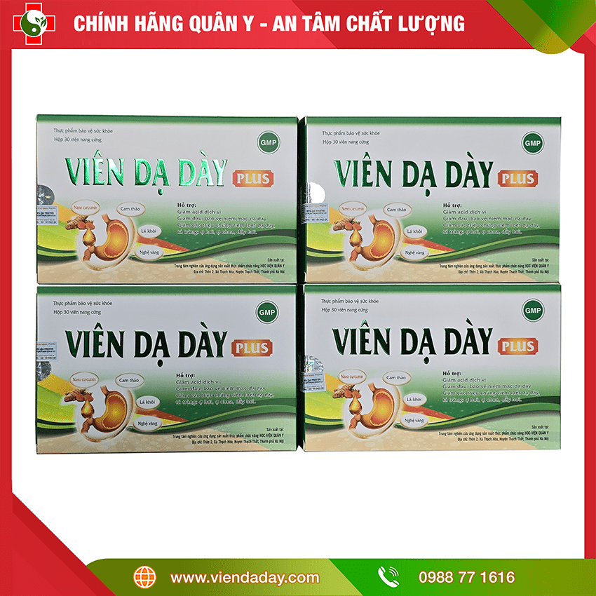 Liệu trình dùng thử 1 tháng 4 hộp Viên dạ dày Plus tặng 1h trà dạ dày