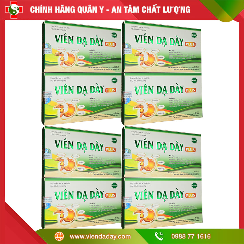 Liệu trình dùng 2 tháng 8 hộp Viên dạ dày Plus tặng 1 hộp và 2h trà dạ dày